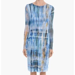 Birgitte Herskind Women KATHY Blue Tie Dye Mesh Sheer Printed Dress Size XS